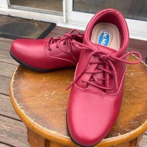 Dr Max Women’s Red Oxford Tie Leather Shoes size 7 - memory foam-Blair Haband